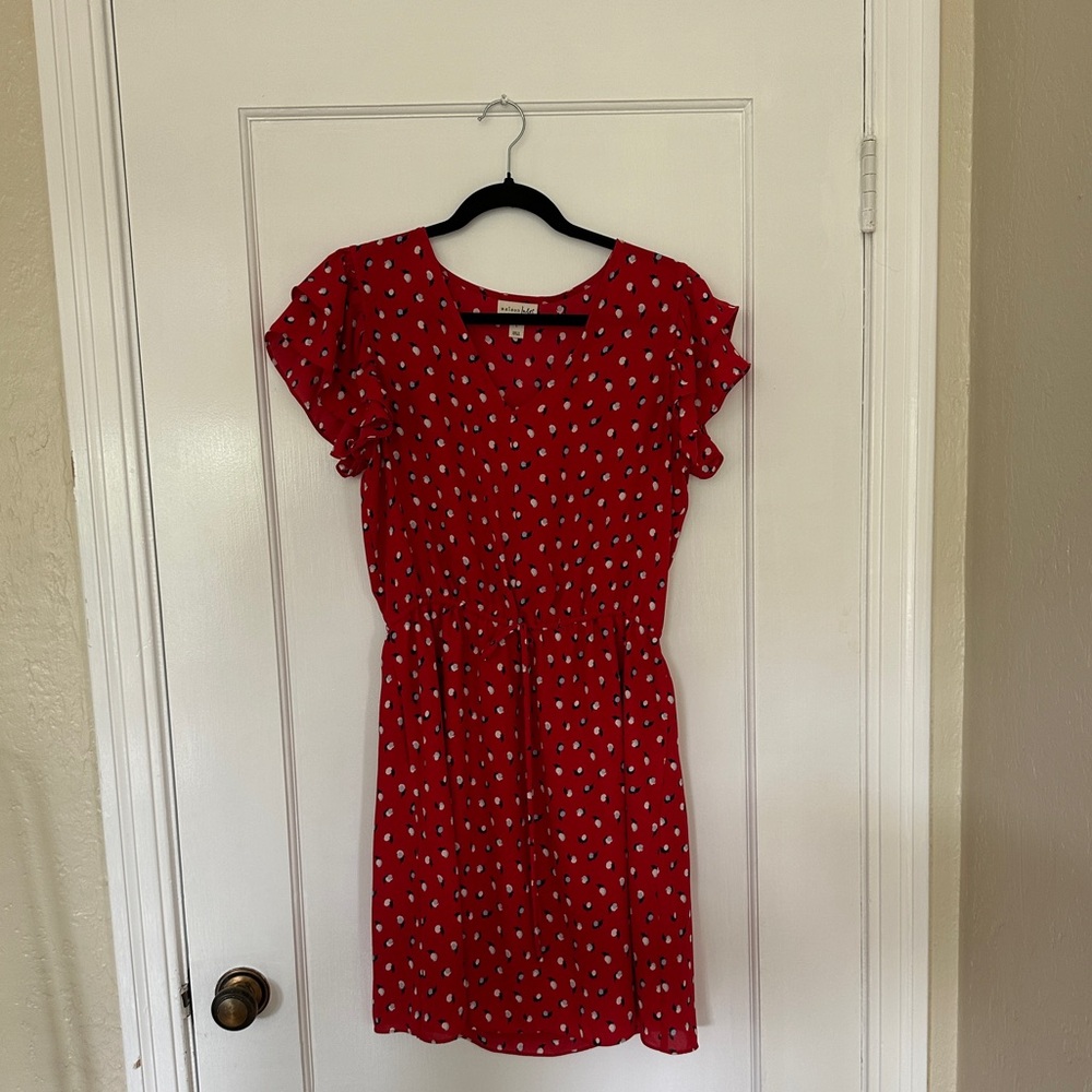 Maison Jules Red Floral Dress